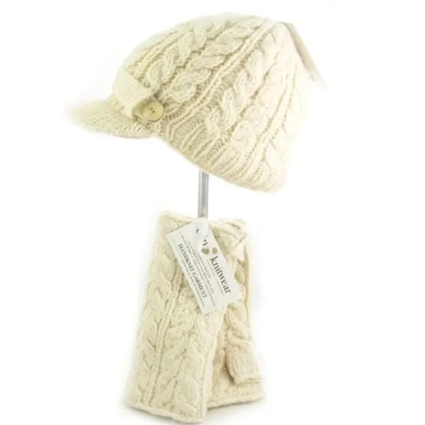 Aran Cable Handwarmers Natural White