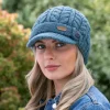 Aran Cable Peak Hat Denim