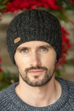 Aran Cable Pullon Hat Charc