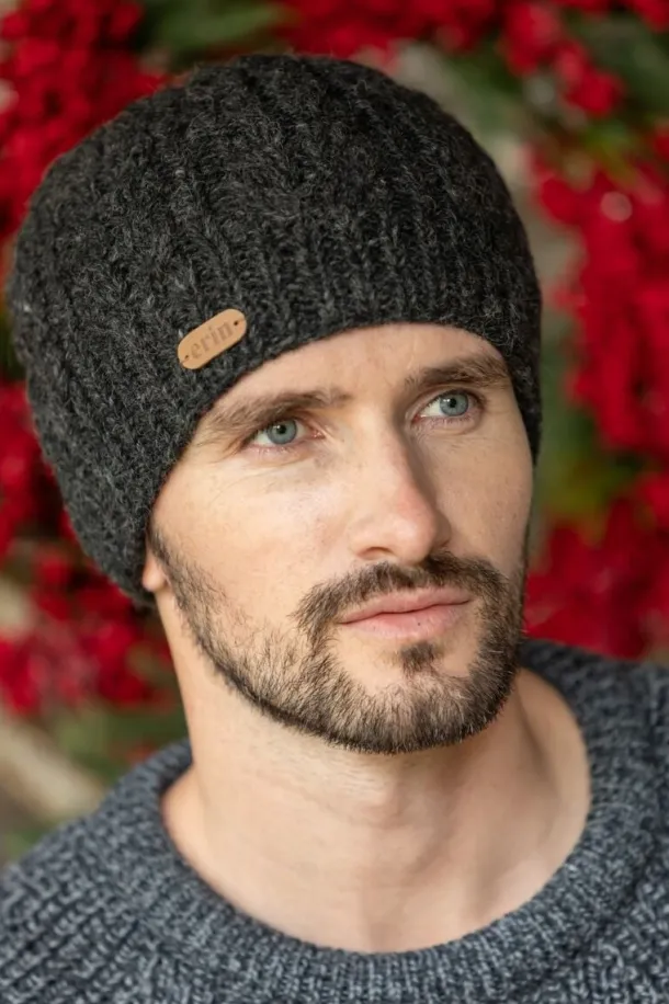 Aran Cable Pullon Hat Charc