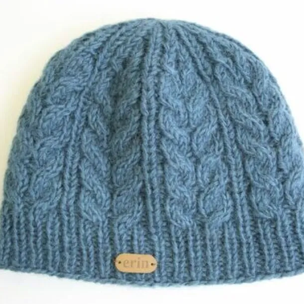 Aran Cable Pullon Hat Denim