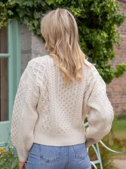 Aran Cropped Sweater Natural