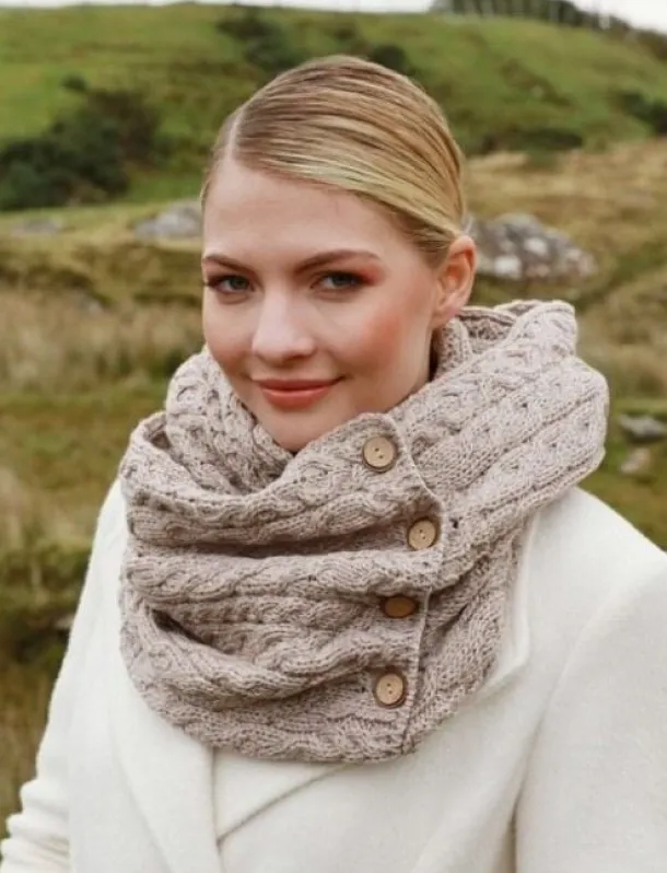 Aran Infinity Scarf Beige