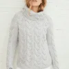 Aran Super Soft Chunky Cowl Neck Light Silver