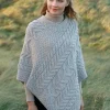 Aran Super Soft Poncho Oatmeal