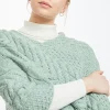 Aran Supersoft Merino Wool Poncho - Mint