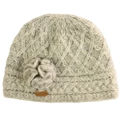 Aran Trellis Pullon Hat Oatmeal