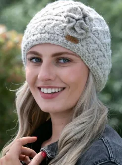 Aran Trellis Pullon Hat Oatmeal