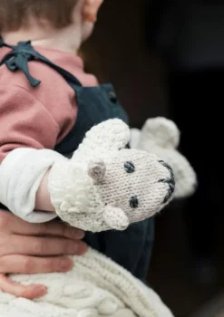 Babies Handknit Aran Gloves