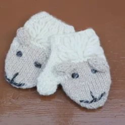 Babies Handknit Aran Gloves