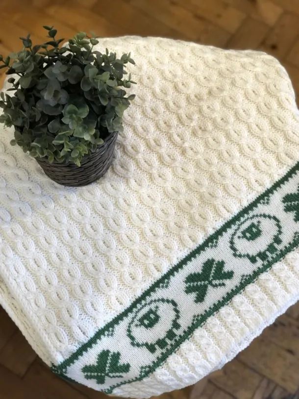 Baby Blanket Sheep & Shamrock Design