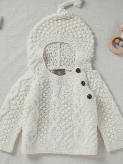 Baby Handknit Irish Aran Hoody
