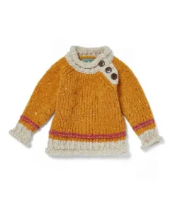 Baby Roll Neck Crew Sweater Mustard