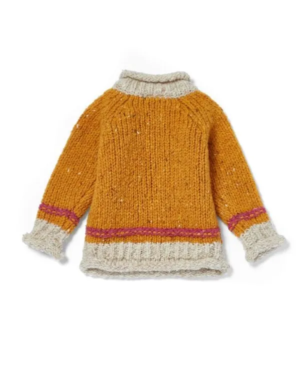 Baby Roll Neck Crew Sweater Mustard