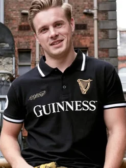 Black Collared Guinness Rugby Shirt
