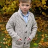 Boys Shawl Neck Cardigan Oatmeal