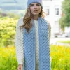 Cable Knit Aran Scarf Sky Blue