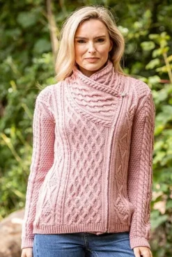 Cable Knit Side Zip Pink