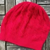 Cashmere Cable Knit Beanie Red