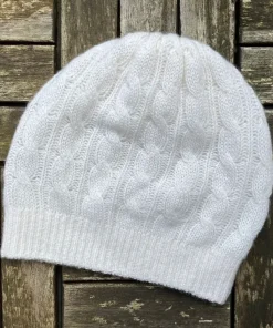 Cashmere Cable Knit Beanie Cream