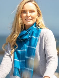 100% Cashmere Scarf Atlantic Blue