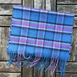100% Cashmere Scarf Blue Pink