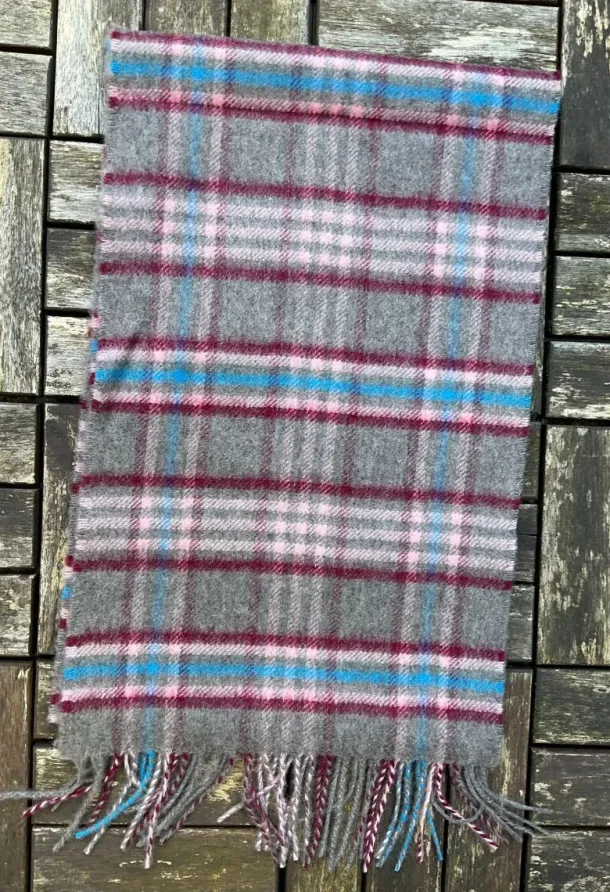100% Cashmere Scarf Grey Multi