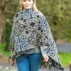Celtic Design Shawl Black Mix