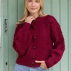 Clover Cropped Cardigan Claret