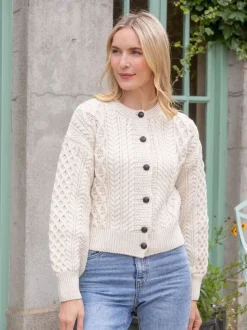 Clover Cropped Cardigan Natural