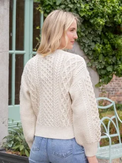 Clover Cropped Cardigan Natural
