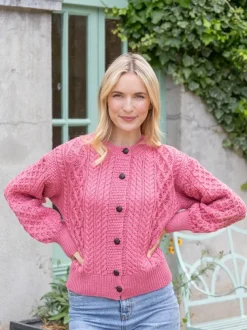 Clover Cropped Cardigan Rosa Pink
