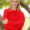 Clover Cropped Cardigan Scarlet