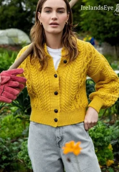 Clover Cropped Cardigan Sunflower