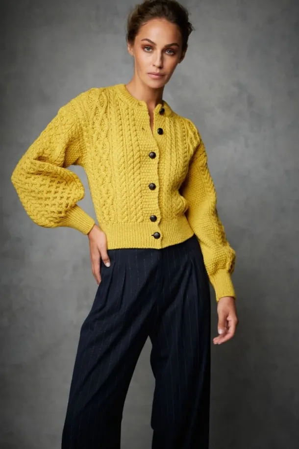 Clover Cropped Cardigan Sunflower