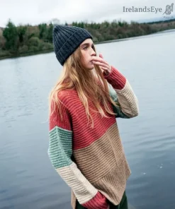 Contrast Funnel Neck Sweater Sunset Biscuit