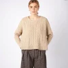 Cropped Aran Sweater Seashell