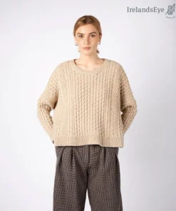 Cropped Aran Sweater Seashell