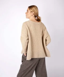 Cropped Aran Sweater Seashell