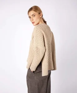 Cropped Aran Sweater Seashell