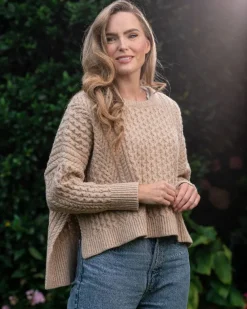 Cropped Aran Sweater Seashell