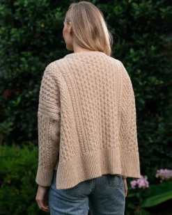 Cropped Aran Sweater Seashell