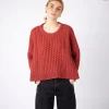 Cropped Aran Sweater Sunset
