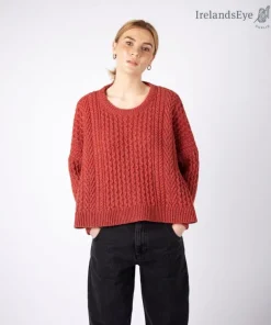 Cropped Aran Sweater Sunset