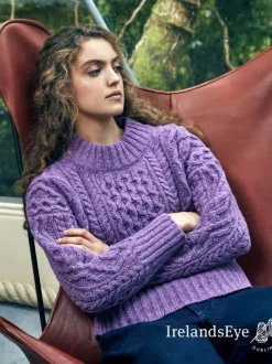 Diamond Crew Neck Sweater Lilac