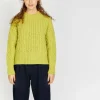 Diamond Crew Neck Sweater Chartreuse