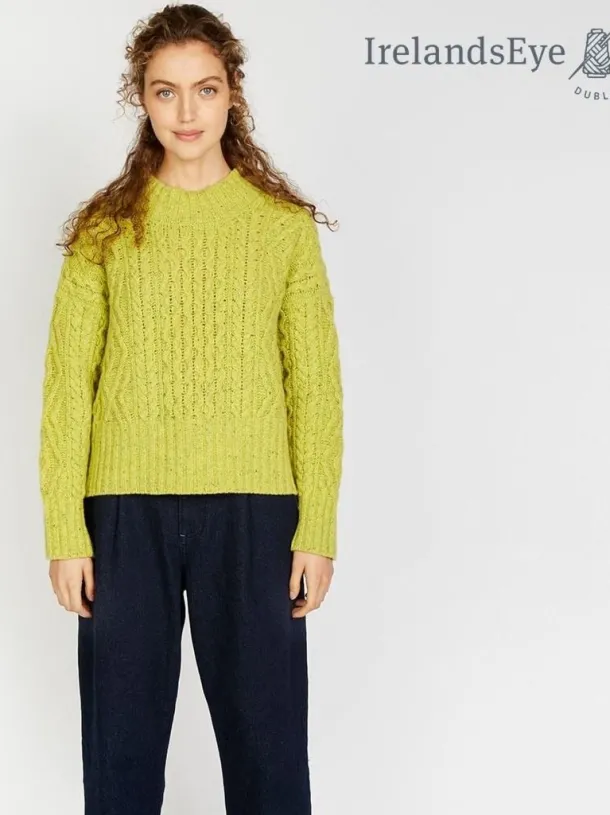 Diamond Crew Neck Sweater Chartreuse