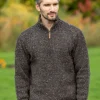Donegal Wool Half Zip Sweater - Graphite