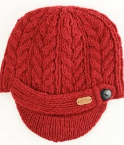 Erin Peak Cable Knit Hat Red