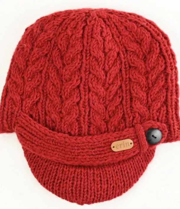Erin Peak Cable Knit Hat Red